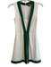 Staud Size XS Cream & Green Polyester Blend Square Neck Sleeveless Romper Dress Cream & Green / XS