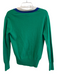 Sandro Size Est S Green Wool Blend V Neck Long Sleeve Ribbed Trim Sweater Green / Est S