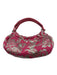 Kate Spade Pink & Silver Tapestry Croc Embossed Detail Brocade Bag Pink & Silver / XS