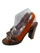 Chloe Shoe Size 38.5 Brown & Orange Leather & Fabric Wood Heel Buckle Sandals Brown & Orange / 38.5