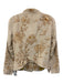 Tracey Reese Size M / 8 Tan Beige Silk Embroidered Flowers Ruffle Hem Skirt Set Tan Beige / M / 8