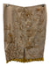 Tracey Reese Size M / 8 Tan Beige Silk Embroidered Flowers Ruffle Hem Skirt Set Tan Beige / M / 8
