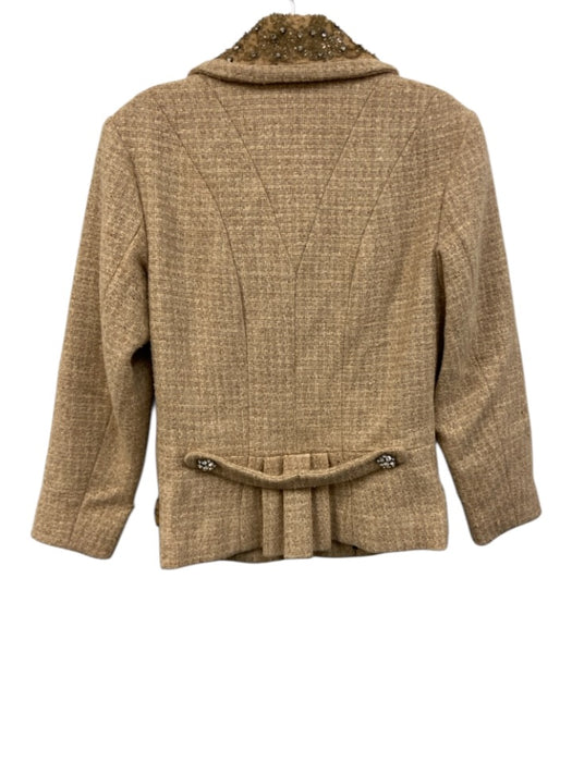 Tracey Reese Size M / 8 Beige & Silver Wool & Silk Tweed Jacket Skirt Set Beige & Silver / M / 8