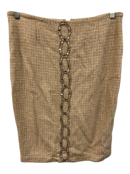 Tracey Reese Size M / 8 Beige & Silver Wool & Silk Tweed Jacket Skirt Set Beige & Silver / M / 8