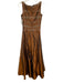Badgley Mischka Size Est S Copper Brown No Fabric Tag Beaded Square Neck Gown Copper Brown / Est S