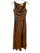 Badgley Mischka Size Est S Copper Brown No Fabric Tag Beaded Square Neck Gown Copper Brown / Est S