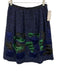 Oscar de la Renta Size s / 4 Navy Blue, Green & Black Boucle Silk Detail Skirt Navy Blue, Green & Black / s / 4