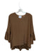 LaRoque Size S Brown Silk Flowy Bell Sleeve High Low Top Brown / S
