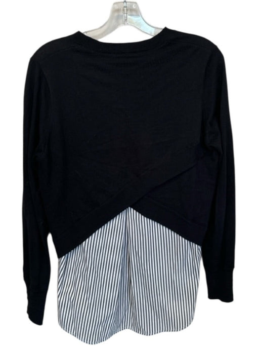 Acrobat Size L Black Cotton Blend Long Sleeve Sweater Stripes Top Black / L