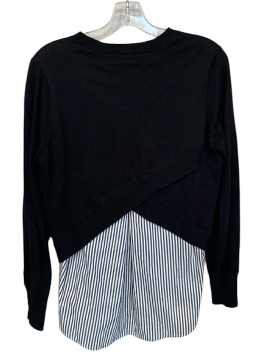Acrobat Size L Black Cotton Blend Long Sleeve Sweater Stripes Top Black / L