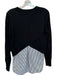 Acrobat Size L Black Cotton Blend Long Sleeve Sweater Stripes Top Black / L