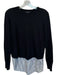 Acrobat Size L Black Cotton Blend Long Sleeve Sweater Stripes Top Black / L