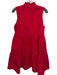 Amanda Uprichard Size L Red Cotton Blend Sleeveless V Neck Ruffled Mini Dress Red / L