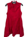 Amanda Uprichard Size L Red Cotton Blend Sleeveless V Neck Ruffled Mini Dress Red / L