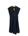 Banana Republic Size 10 Black Cotton Collar Cap Sleeve Stitch Detail Maxi Dress Black / 10