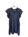 Marie Oliver Size M Navy Cotton Blend Embroidered Ruffle Key Hole back Dress Navy / M