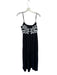 Strut & Bolt Size L Black & White Viscose & Linen Spaghetti Strap Back Zip Dress Black & White / L