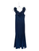 Alex Evenings Size 12 Navy Polyester Off Shoulder Flowers Built In Bra Gown Navy / 12