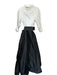 Teri Jon Size 12 Black & White Polyester Button Down Color Block Lined Dress Black & White / 12