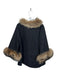 David Jeffery Size S/M Dark Brown & Tan Cotton Blend Fur Accent Denim Jacket Dark Brown & Tan / S/M