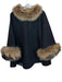 David Jeffery Size S/M Dark Brown & Tan Cotton Blend Fur Accent Denim Jacket Dark Brown & Tan / S/M