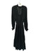 Banana Republic Size M Black Rayon Ruffle Collar Sheer Long Sleeve Maxi Dress Black / M