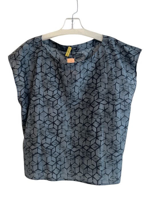 Eileen Fisher Size Est L Gray & Black No Fabric Tag Crew Neck Sleeveless Top Gray & Black / Est L