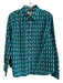 Boden Size 12 Green & Blue Cotton Collared Button Up Long Sleeve Abstract Top Green & Blue / 12