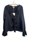 Show Me Your Mumu Size M Black Polyester V Neck Long Sleeve Ruffle Top Black / M