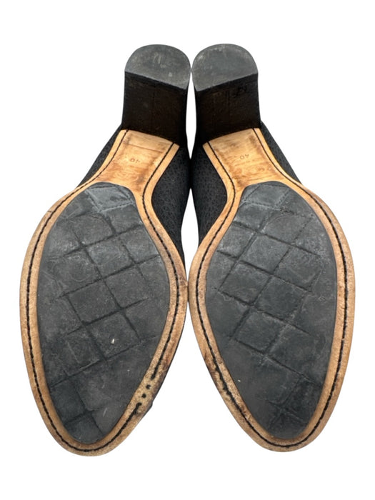 Chanel Shoe Size 40 Black Block Heel Canvas Slip On Shoes Black / 40