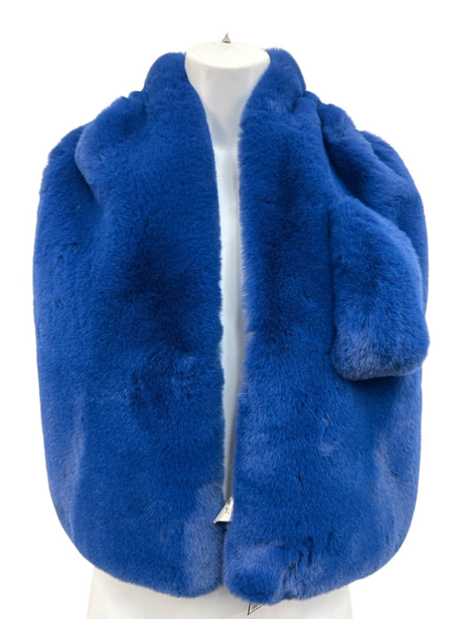 APPARIS Blue Polyester Faux Fur Shawl scarf Blue