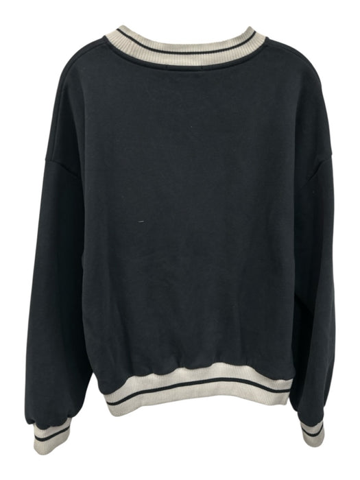 yllw Size Medium Navy Blue & Gray Cotton Blend Long Sleeve Graphic Sweater Navy Blue & Gray / Medium