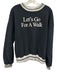 yllw Size Medium Navy Blue & Gray Cotton Blend Long Sleeve Graphic Sweater Navy Blue & Gray / Medium