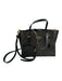 Coach Brown & Black Coated Leather Logo Hand & Crossbody Zip Close Bag Brown & Black / M