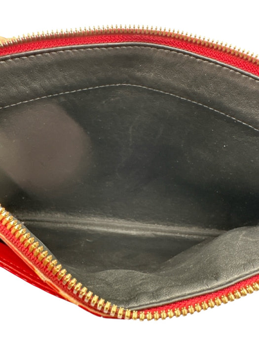 MCM Beige & Red Leather All Over Print Crossbody Men's Bag Beige & Red