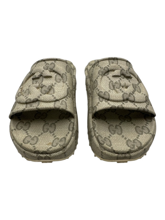 Gucci Shoe Size 11 Gray & White Leather Guccissima Sandal Men's Shoes Gray & White / 11