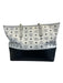 MCM Black & White Leather Top Handle Monogram silver hardware Tote Bag Black & White / Large
