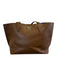 MCM Brown Leather Top Handle Logo Magnetic Close Tote Bag Brown / Large