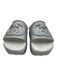 Gucci Shoe Size 39 Silver & White Leather & Rubber Interlocking GG Slide Sandals Silver & White / 39