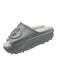 Gucci Shoe Size 39 Silver & White Leather & Rubber Interlocking GG Slide Sandals Silver & White / 39