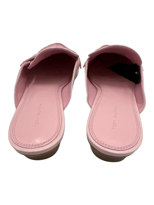 Tory Burch Shoe Size 9 Pink Patent Leather Pointed Toe Logo Penny Mule Loafers Pink / 9