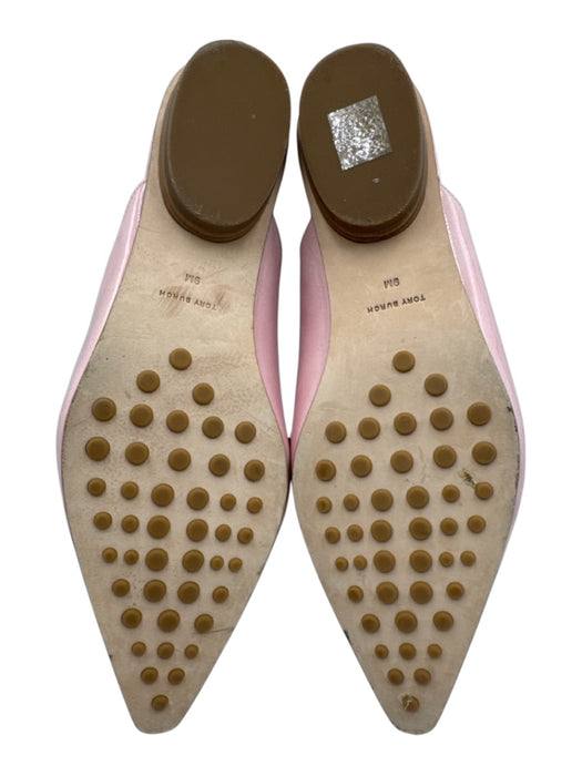 Tory Burch Shoe Size 9 Pink Patent Leather Pointed Toe Logo Penny Mule Loafers Pink / 9