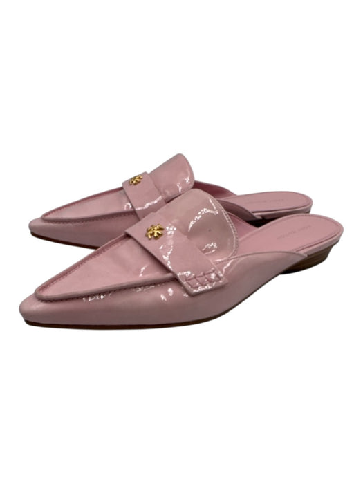 Tory Burch Shoe Size 9 Pink Patent Leather Pointed Toe Logo Penny Mule Loafers Pink / 9