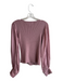 Anthropologie Size M Pink Polyester Blend Long Sleeve V Neck Ribbed Top Pink / M