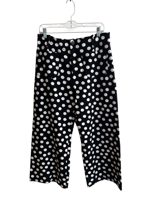 Maeve Size 32 Black & White Viscose Polka Dots 4 Pocket Zip Fly Wide Leg Pants Black & White / 32