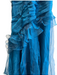 Theia Size 8 Blue Polyester Tooled Strapless Side Zip Full Length Gown Blue / 8