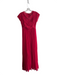 Free People Size Est M Red Polyester Cap Sleeve V Neck Pleated Detail Dress Red / Est M