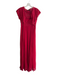 Free People Size Est M Red Polyester Cap Sleeve V Neck Pleated Detail Dress Red / Est M