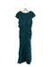 Alex Evenings Size 6 Green No Fabric Tag V Neck Pleated Accent Back Zip Dress Green / 6