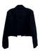 Maeve Size M Black Cotton & Viscose Suede Long Sleeve Open Front Cropped Jacket Black / M